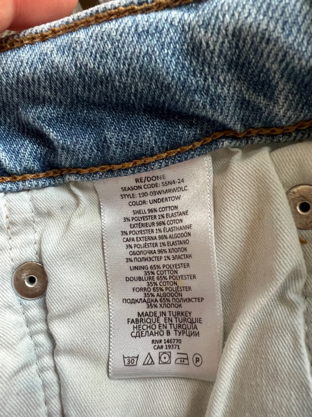 RE/DONE Mid Rise wide Leg Crop 28 29 - Picture 10 of 10